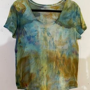 Ice Dyed Up cycled Tee shirt cotton